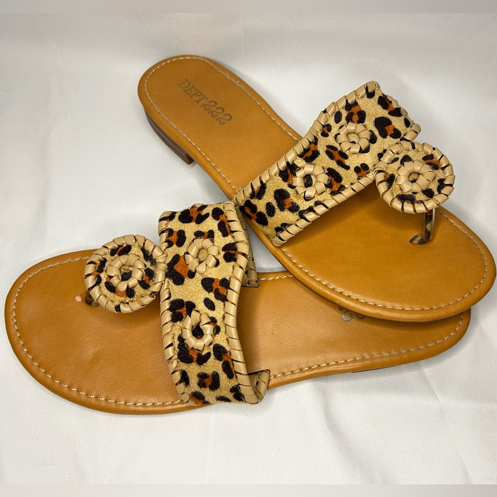 Dept222 Women’s Leopard Thong Sandals
